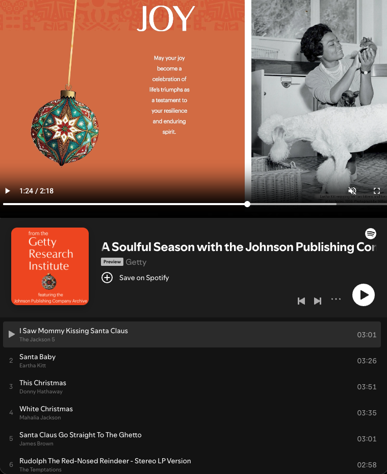 Johnson Publishing Company Archive Holiday Card Animation Screen